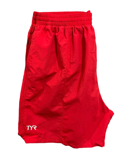 XXL TYR Men's Classic Deck Swim Shorts Trunks Pull On Red New UPF 50+