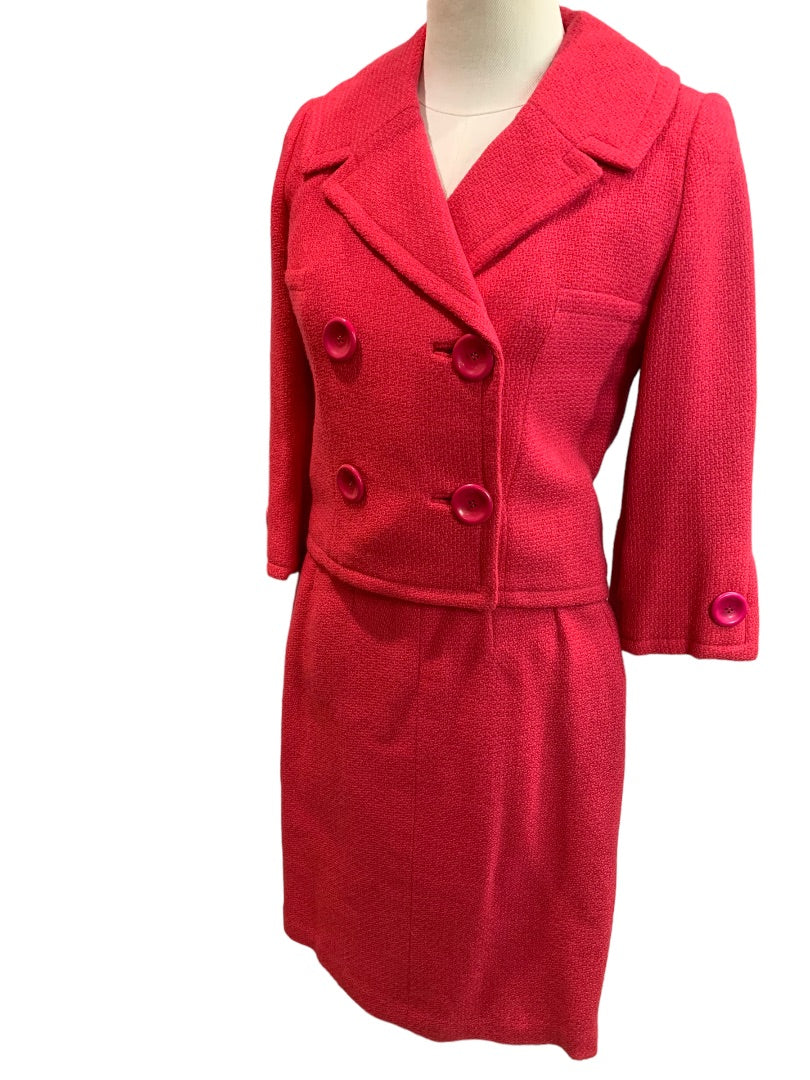 XS Filbron's Bethlehem Hot Pink Vintage 1950s Skirt Suit Stefan Briarbrook