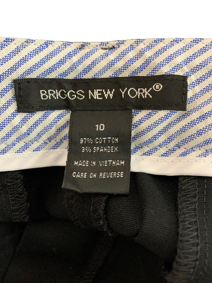 Size 10 Briggs New York Women's Black Chino Style Pants Stretch Cottton