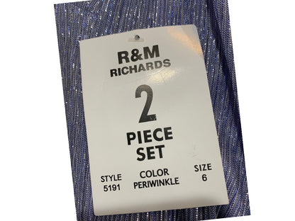 Size 6 R&M Richards New Magnolia 2 Piece Sheath Dress and Jacket Metallic Threading