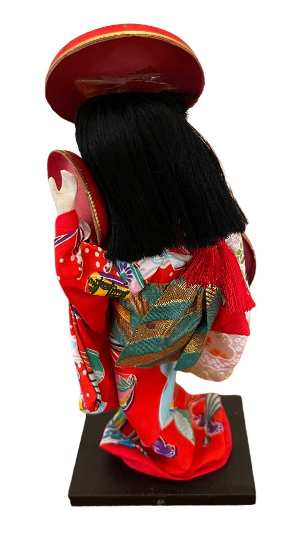 1970's Japanese Doll Red Kimono Obi National Dress 8.5"