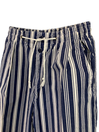 Medium Gap Women's Pull On Navy Blue White Stripe Pants Pockets Y2K