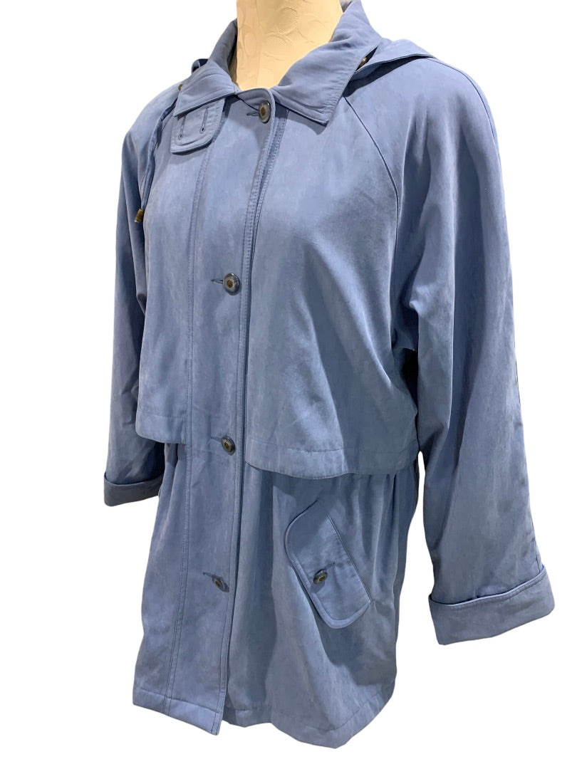 Small Talbots Women's  Removable Hood Coat Jacket Button Up 1990s Vintage