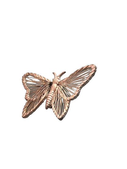 Vintage Butterfly Brooch Silver Tone Metal Open Work Pin