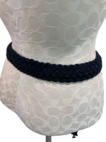 Size 14P Petite Women's Vintage Black Woven Belt Adjustable O-Ring to 44"
