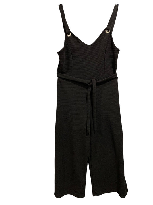 Large Caution to the Wind Women's Black Stretch Sleeveless Jumpsuit Crop