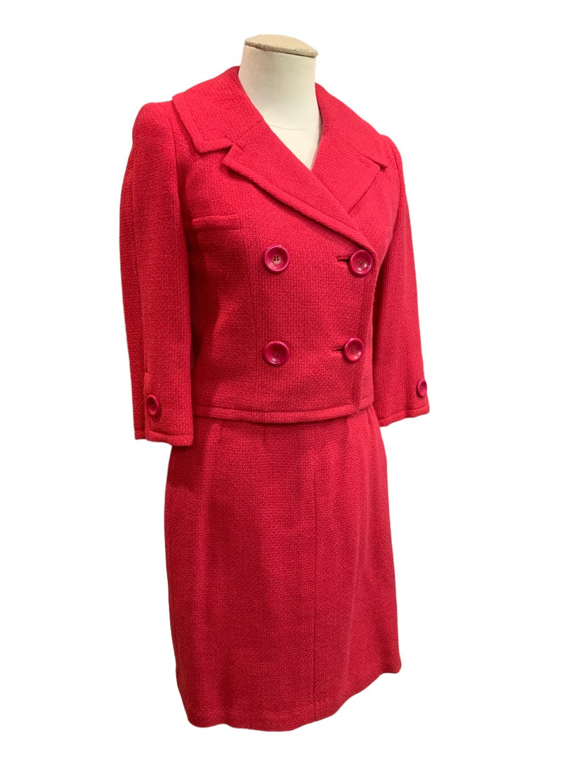 XS Filbron's Bethlehem Hot Pink Vintage 1950s Skirt Suit Stefan Briarbrook