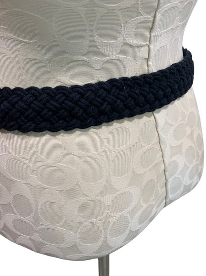 Size 14P Petite Women's Vintage Black Woven Belt Adjustable O-Ring to 44"