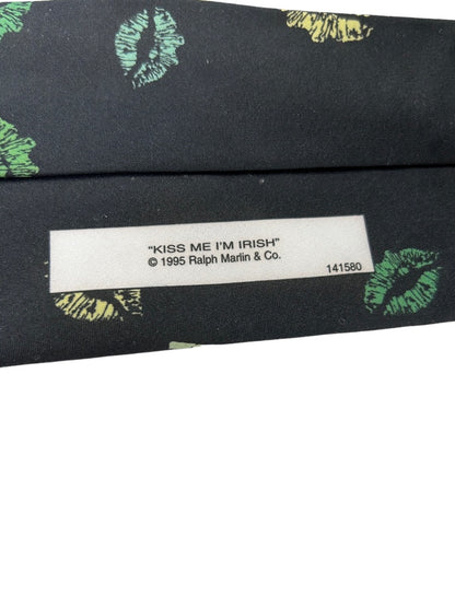 Ralph Marlin Men's Polyester Necktie "Kiss Me I'm Irish" 57" Length Tie Novelty