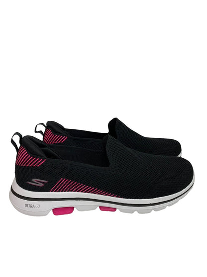 Size 9 Skechers Women's Go Walk 5 Prized Sneaker Black Pull On 15900