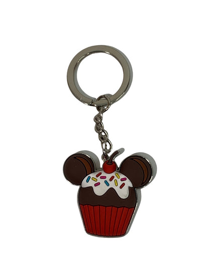 Disney Micky Mouse Cupcake Keychain Key Ring Metal Silvertone