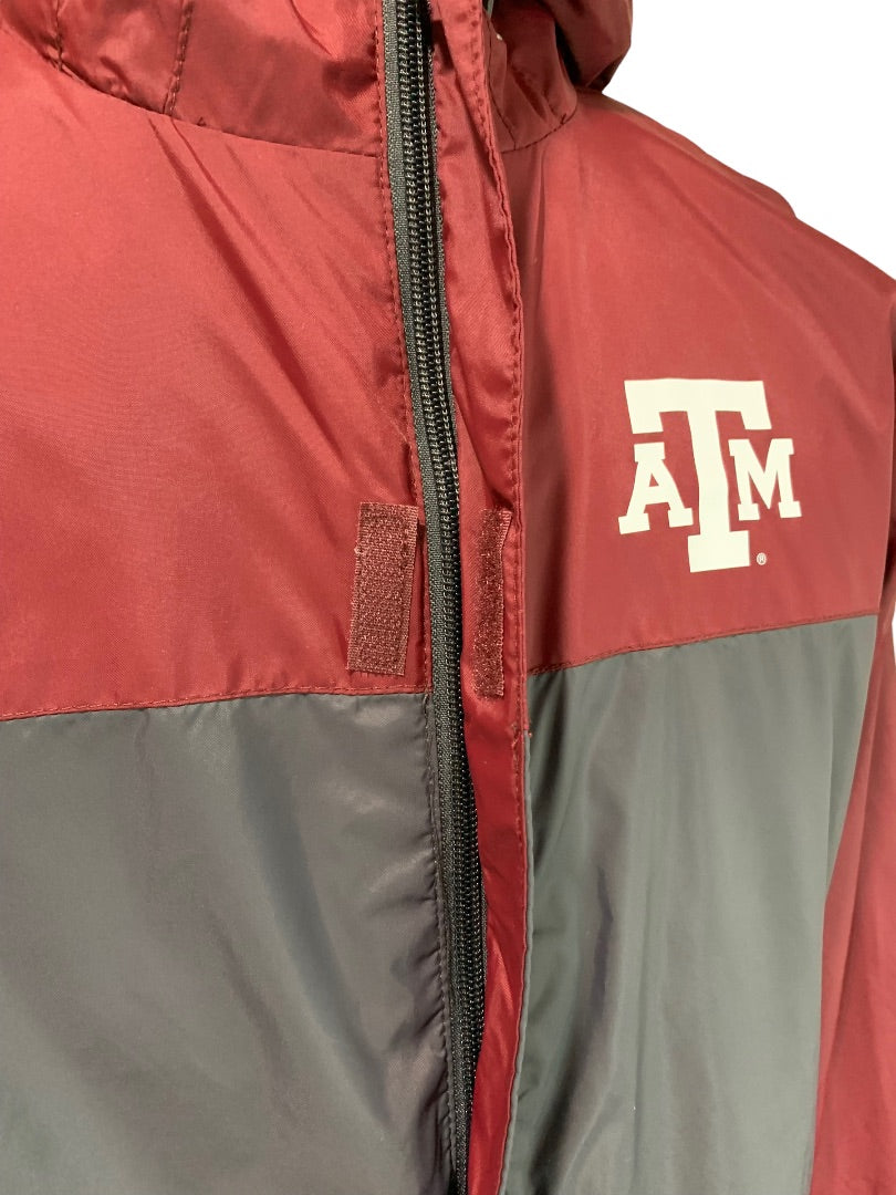 Medium Texas A&M Columbia Glennaker Storm Jacket Gray Red Hooded