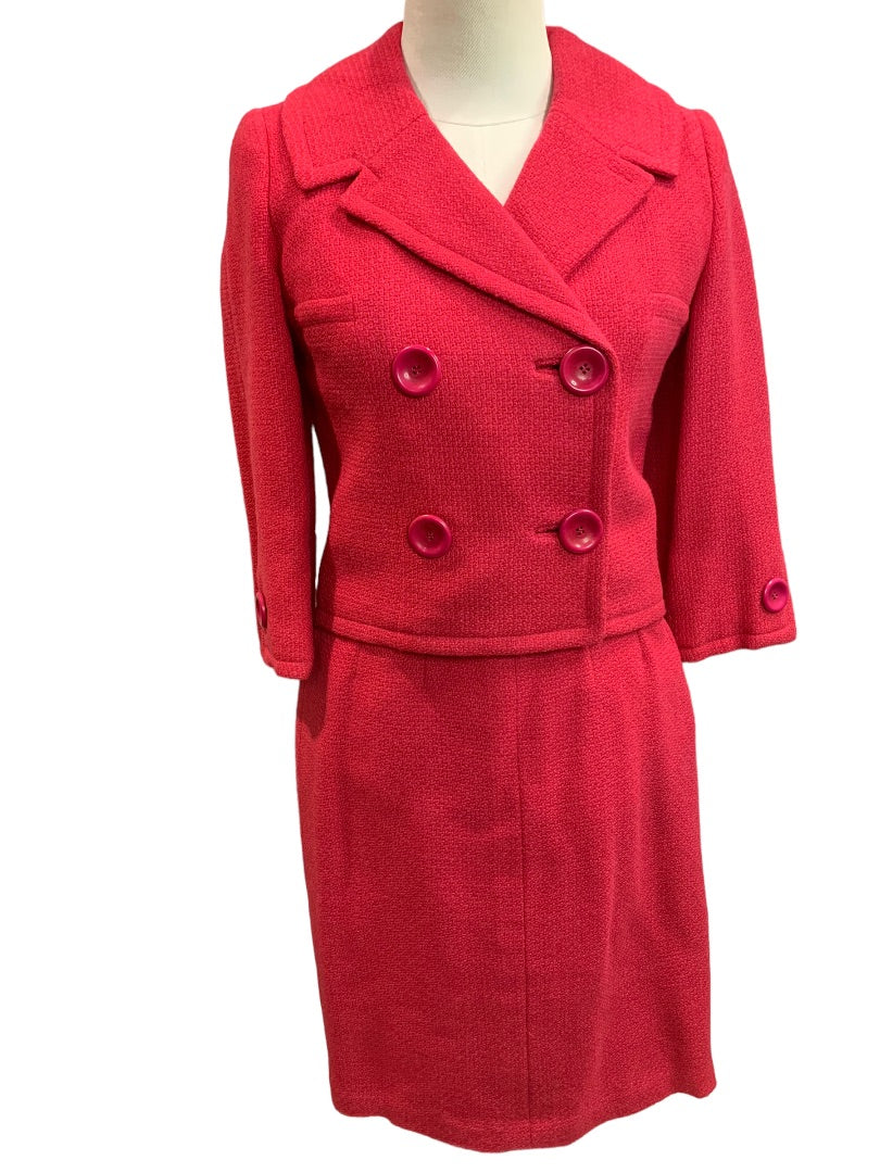 XS Filbron's Bethlehem Hot Pink Vintage 1950s Skirt Suit Stefan Briarbrook