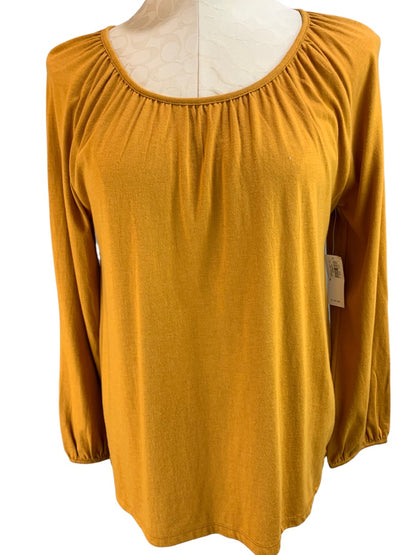 Small Old Navy Women's New Gold Jersey Knit Long Sleeve Top Shirt