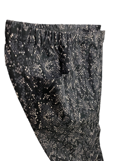 12P Isaac Mizrahi Live! Women's Black Snakeskin Print Jeggings Ankle Length