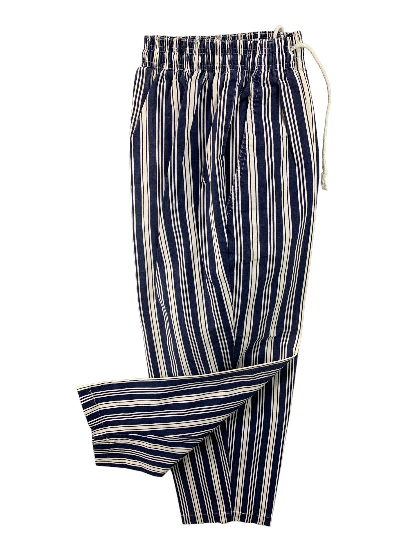 Medium Gap Women's Pull On Navy Blue White Stripe Pants Pockets Y2K