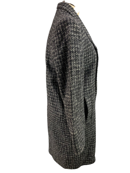 Size 5/6 Peabody House Women's Black White Tweed Coat Vintage 1990