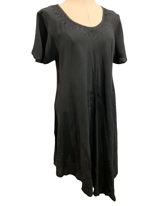 Free Size India Boutique Lightweight Black Pullover New Dress Slightly Sheer