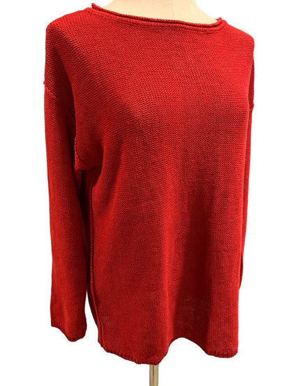 Medium Lauren Ralph Lauren Women's Red Linen Sweater Rollneck