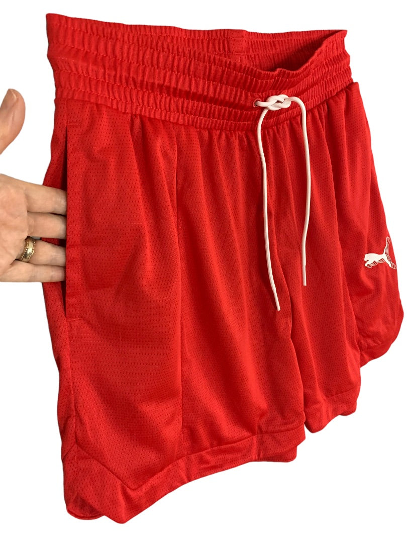 XS Puma Red Women's Foundation Shorts Basketball New 539945