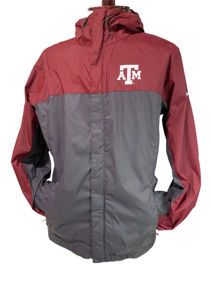 Medium Texas A&M Columbia Glennaker Storm Jacket Gray Red Hooded