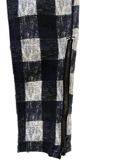 24 Rag & Bone Black and White Checked Skinny Jeans Zippers