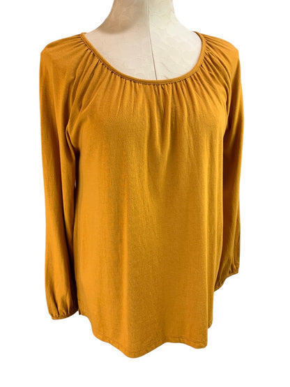 Small Old Navy Women's New Gold Jersey Knit Long Sleeve Top Shirt