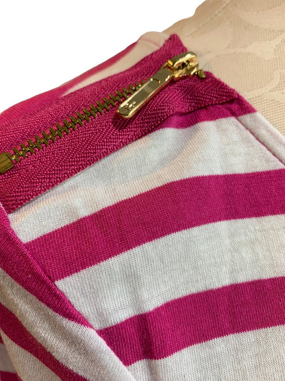 Medium Juicy Couture Women's Fuschia White Striped Tshirt Dress