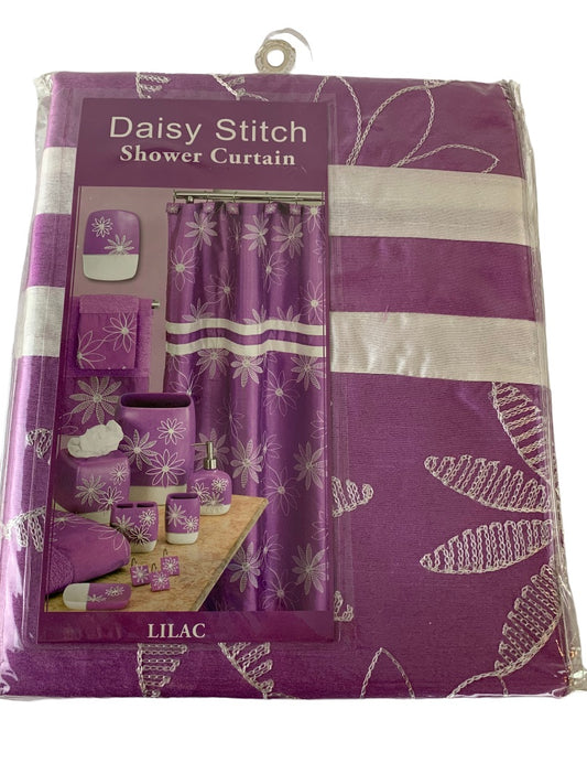 Popular Bath Daisy Stitch Lilac Shower Curtain 70" X 72" 100% Polyester New