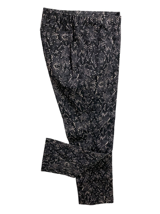 12P Isaac Mizrahi Live! Women's Black Snakeskin Print Jeggings Ankle Length