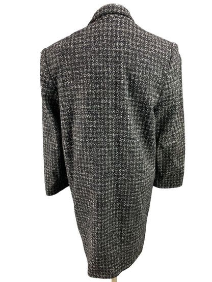 Size 5/6 Peabody House Women's Black White Tweed Coat Vintage 1990