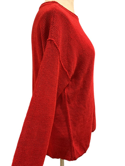 Medium Lauren Ralph Lauren Women's Red Linen Sweater Rollneck