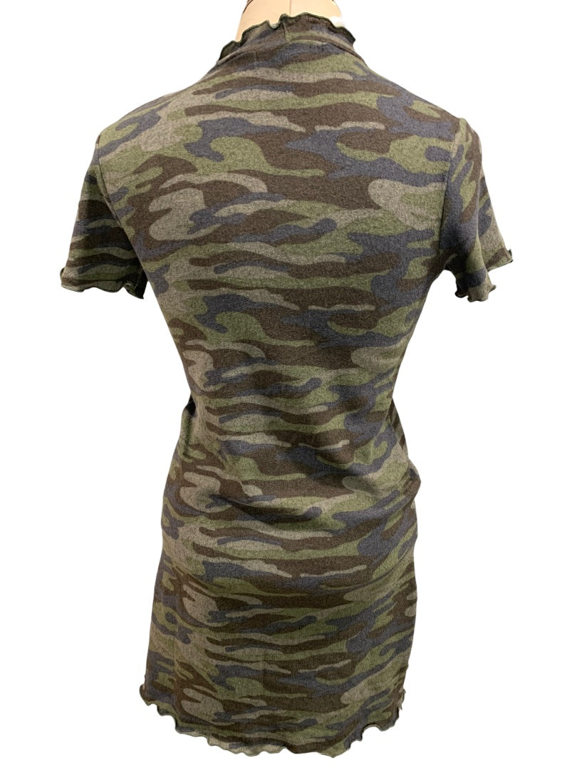 Medium Derek Heart Junior Women's Camo Sweaterdress Lightweight Short Sleeve