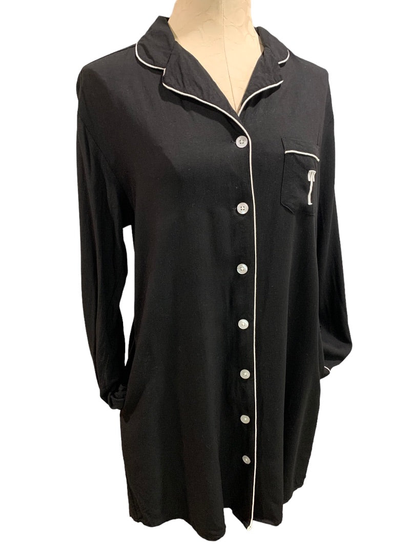 One Size Women's Monogram "T" Night Shirt Bridesmaid Button Up