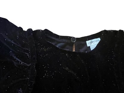 Size 4 Crewcuts by J.Crew Black Shortsleeve Girls Sparkly Black Velvet Jumpsuit