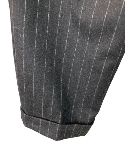 8P Andrea Viccaro Petite Women's Dark Gray Wool Pants Pinstripe Suit Pants Vintage Y2K