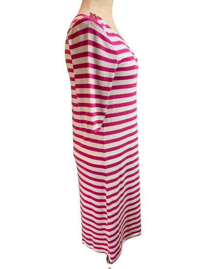 Medium Juicy Couture Women's Fuschia White Striped Tshirt Dress