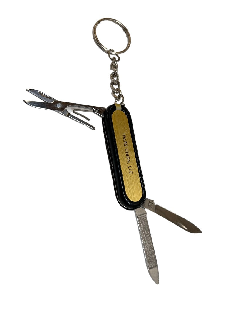 Vintage Trans Union LLC Key Ring Keychain Pocket Knife Scissors