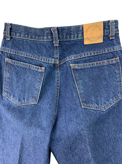 Size 10P Jennifer Moore Petites Womens Mom Jeans Dark Wash Denim Y2K