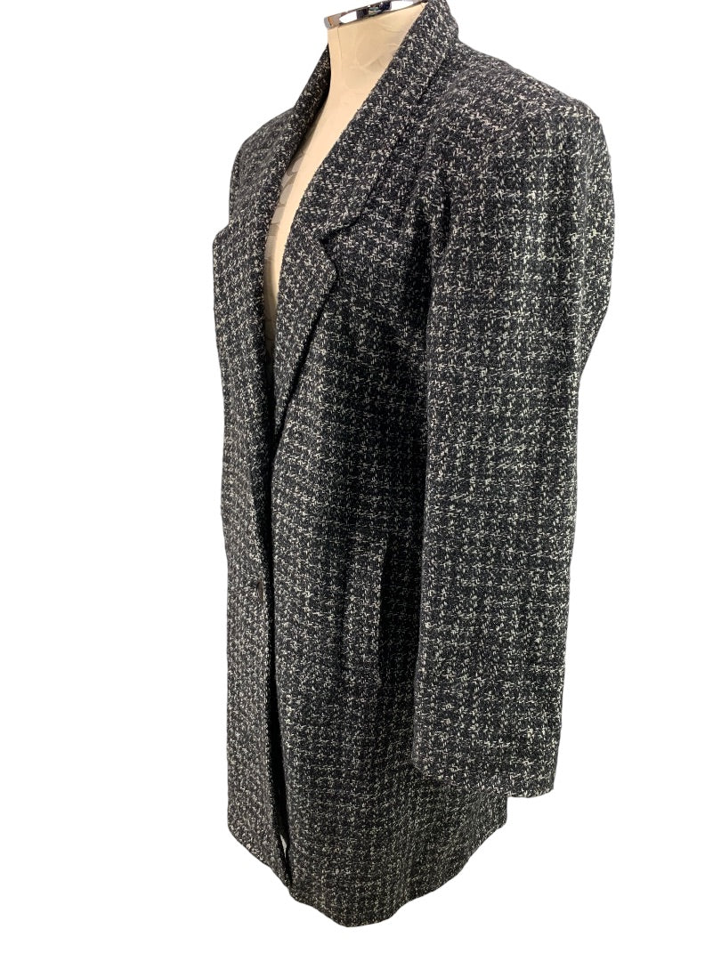 Size 5/6 Peabody House Women's Black White Tweed Coat Vintage 1990