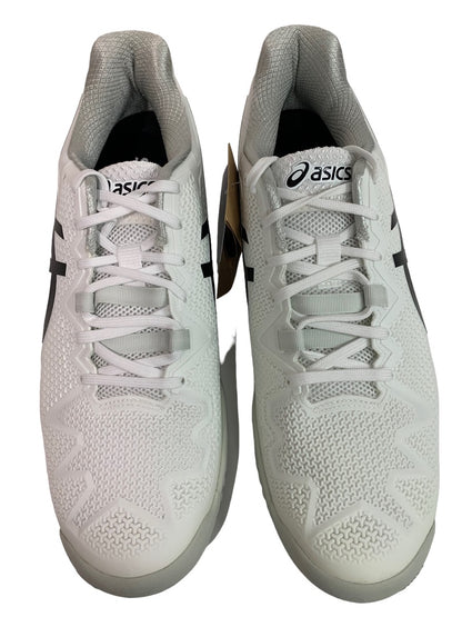 Sie 12 Asics Women's Gel Resolution 8 White Black Sneaker 1042A072 New