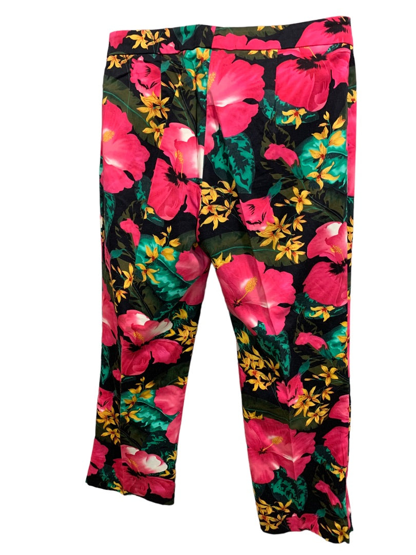 Size 8 Cache Women's Tropical Print Crop Capri Pants 25 Inch Inseam