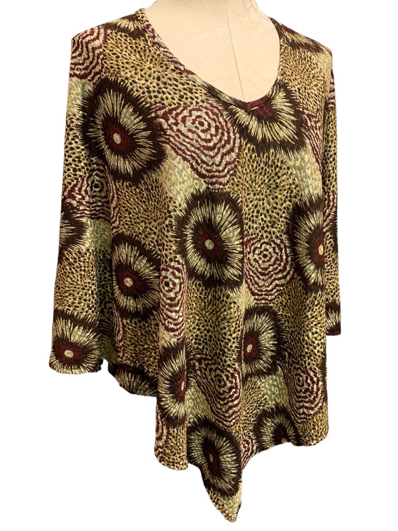 One Size MagicScarf Women's New Poncho Style Blouse Gold Purple