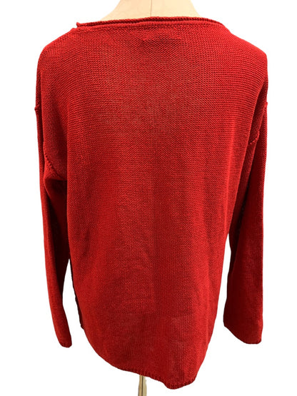 Medium Lauren Ralph Lauren Women's Red Linen Sweater Rollneck