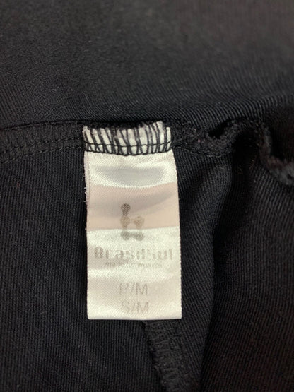 Small Medium Brasilsol Capri Activewear Womens Leggings Black Stripe