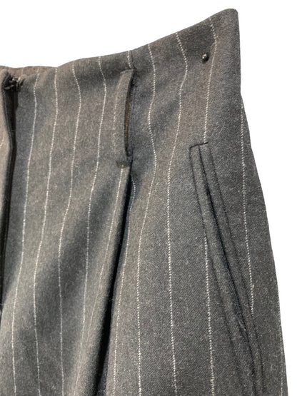 8P Andrea Viccaro Petite Women's Dark Gray Wool Pants Pinstripe Suit Pants Vintage Y2K