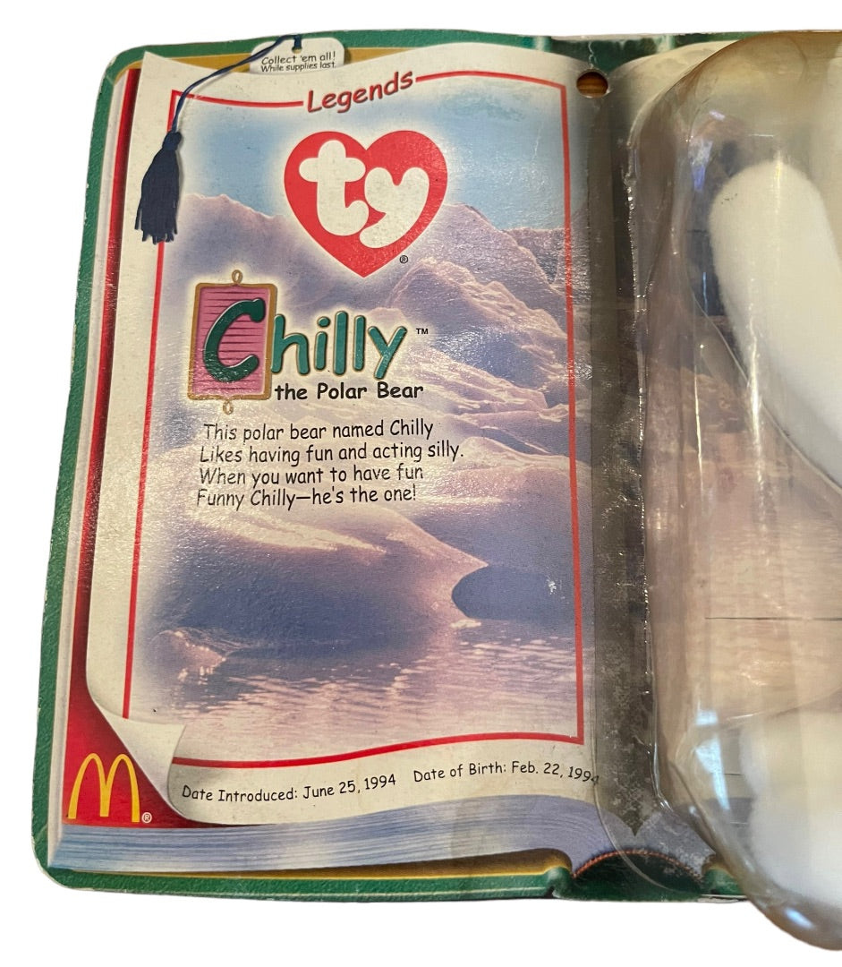 Chilly The Polar Bear Ty Teenie Beanie Baby Legends McDonald's 1994