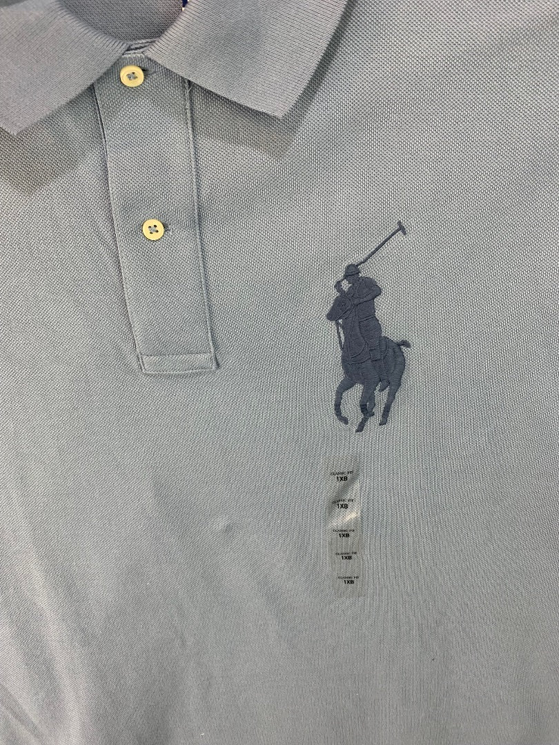 1XB Polo Ralph Lauren Blue New Big Pony Men's Short Sleeve Golf Shirt Classic Fit