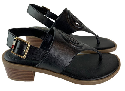 6.5 Tommy Hilfiger Olaya 1.75" Heel Womens Sandal Black New