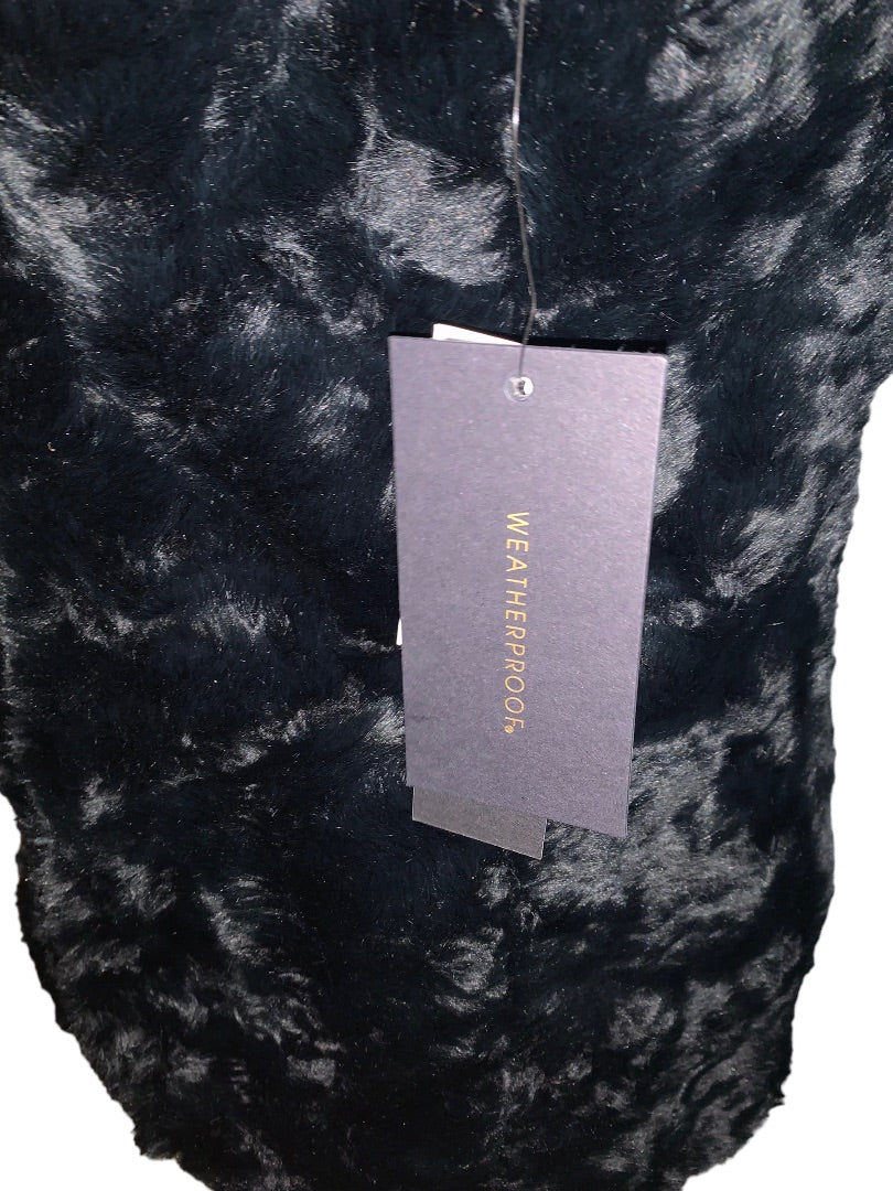 Large Weatherproof New Women's Black Faux Fur Snap Up Outerwear Vest